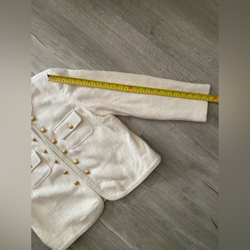 NWT Talbots Cream Berkshire Wool Blend Crop Blazer Lady Jacket Old Money -Sz 16P - Picture 10 of 11